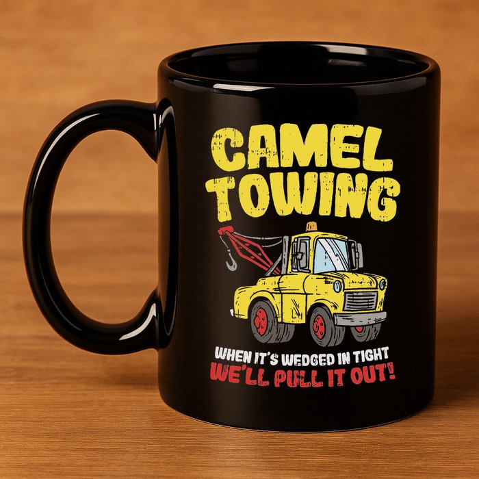 Camel Towing Funny Crude Tow Truck Recovery Workers Gift 11oz C Handle Ceramic Mug