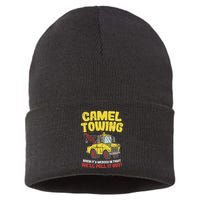 Camel Towing Funny Crude Tow Truck Recovery Workers Gift Sustainable Knit Beanie