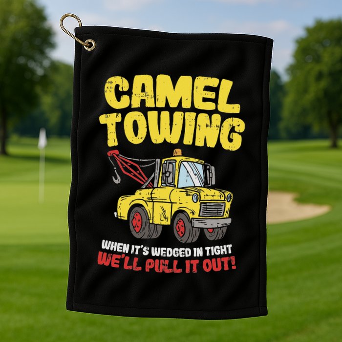 Camel Towing Funny Crude Tow Truck Recovery Workers Gift Golf Towel