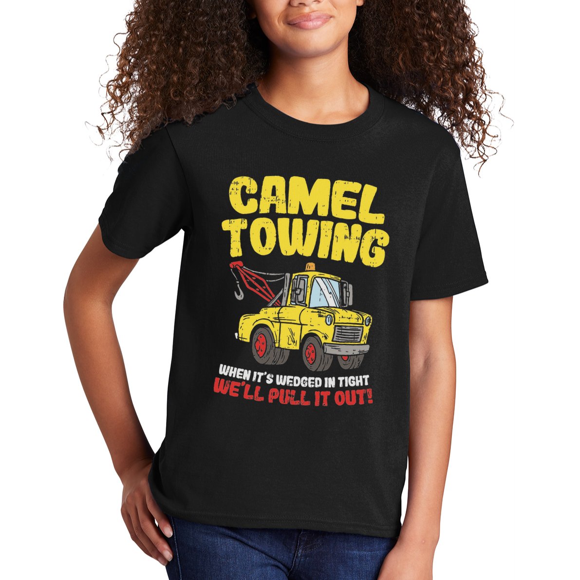 Camel Towing Funny Crude Tow Truck Recovery Workers Gift Kids T-Shirt