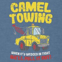 Camel Towing Funny Crude Tow Truck Recovery Workers Gift Garment-Dyed Sweatshirt