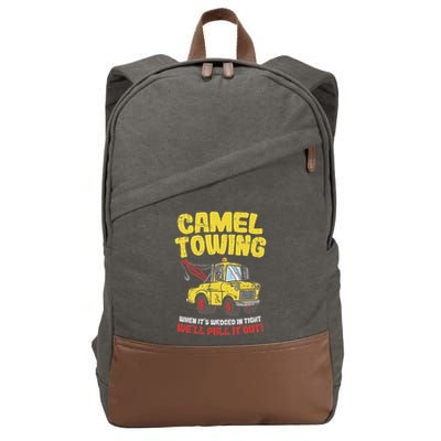 Camel Towing Funny Crude Tow Truck Recovery Workers Gift Cotton Canvas Backpack