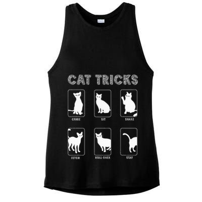 Cat Tricks Funny Kitten Kitty Pet Owner Gift Ladies PosiCharge Tri-Blend Wicking Tank