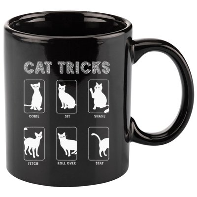 Cat Tricks Funny Kitten Kitty Pet Owner Gift 11oz C Handle Ceramic Mug