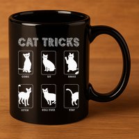 Cat Tricks Funny Kitten Kitty Pet Owner Gift 11oz C Handle Ceramic Mug