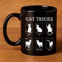 Cat Tricks Funny Kitten Kitty Pet Owner Gift 11oz C Handle Ceramic Mug