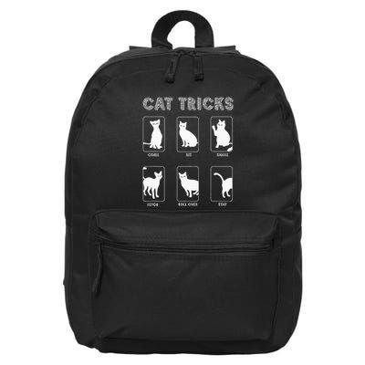 Cat Tricks Funny Kitten Kitty Pet Owner Gift 16 in Basic Backpack