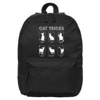 Cat Tricks Funny Kitten Kitty Pet Owner Gift 16 in Basic Backpack
