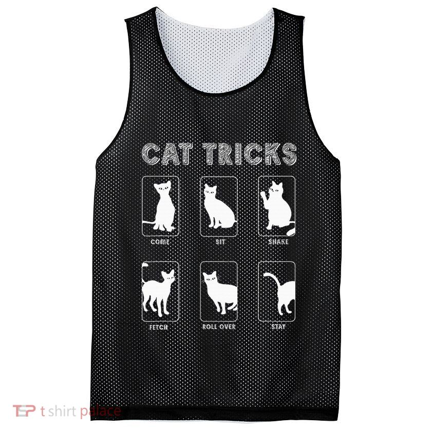 Cat Tricks Funny Kitten Kitty Pet Owner Gift Mesh Reversible Basketball Jersey Tank