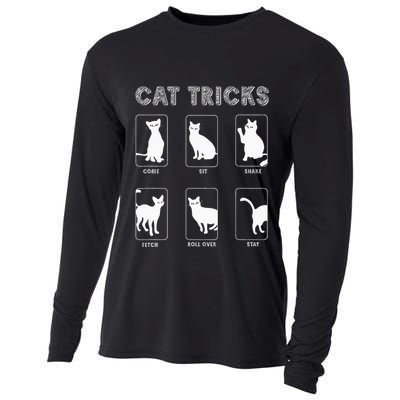 Cat Tricks Funny Kitten Kitty Pet Owner Gift Cooling Performance Long Sleeve Crew