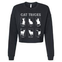 Cat Tricks Funny Kitten Kitty Pet Owner Gift Cropped Pullover Crew