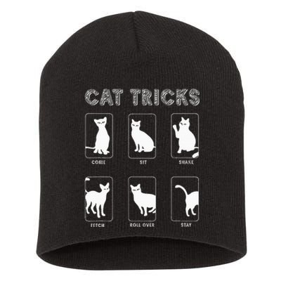 Cat Tricks Funny Kitten Kitty Pet Owner Gift Short Acrylic Beanie