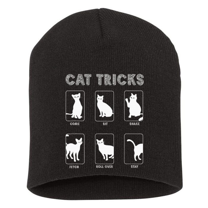 Cat Tricks Funny Kitten Kitty Pet Owner Gift Short Acrylic Beanie