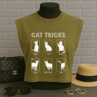 Cat Tricks Funny Kitten Kitty Pet Owner Gift Garment-Dyed Women's Muscle Tee