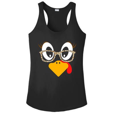 Cute Turkey Face Thanksgiving I'm Thankful Family Costume Ladies PosiCharge Competitor Racerback Tank