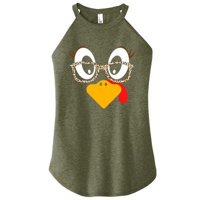 Cute Turkey Face Thanksgiving I'm Thankful Family Costume Women's Perfect Tri Rocker Tank