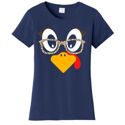 Cute Turkey Face Thanksgiving I'm Thankful Family Costume Women's T-Shirt