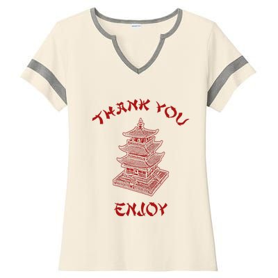 Chinese Takeout Food Thank You Box For Chef Asian Cuisine Ladies Halftime Notch Neck Tee