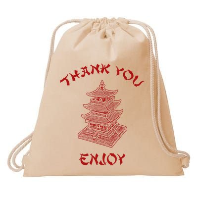 Chinese Takeout Food Thank You Box For Chef Asian Cuisine Drawstring Bag