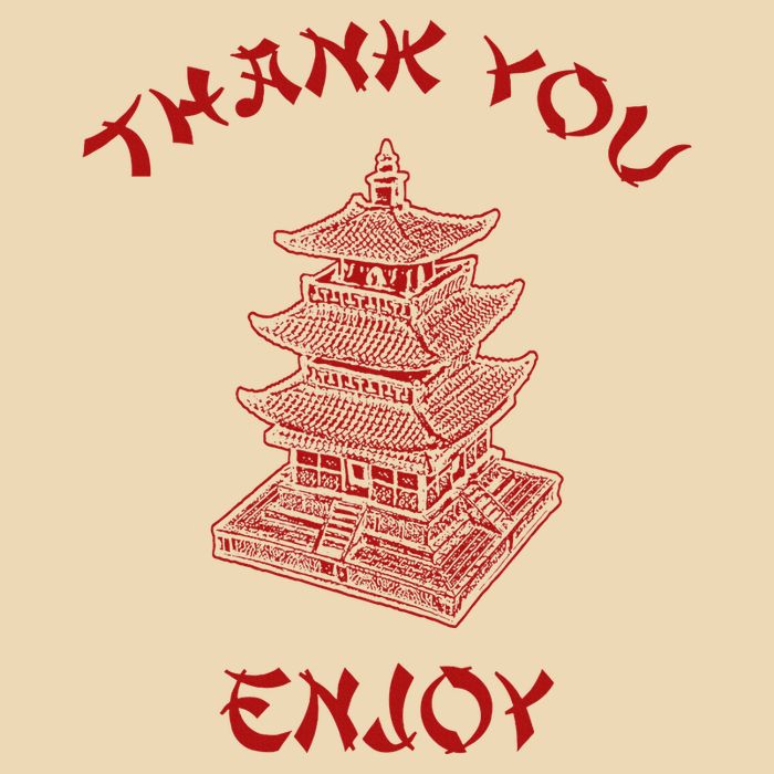 Chinese Takeout Food Thank You Box For Chef Asian Cuisine Drawstring Bag