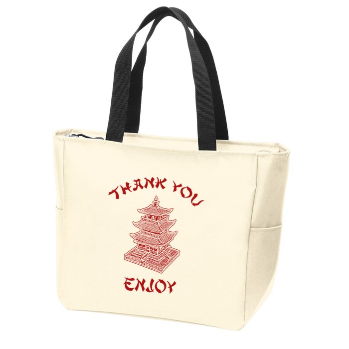 Chinese Takeout Food Thank You Box For Chef Asian Cuisine Zip Tote Bag