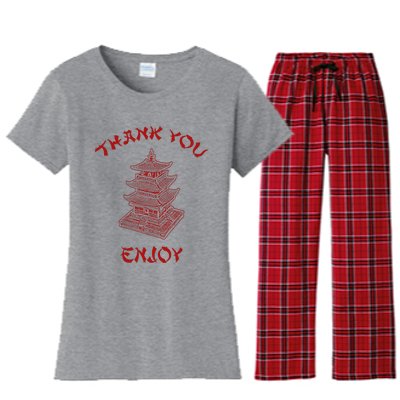 Chinese Takeout Food Thank You Box For Chef Asian Cuisine Women's Flannel Pajama Set