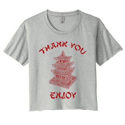 Chinese Takeout Food Thank You Box For Chef Asian Cuisine Women's Crop Top Tee