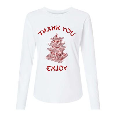 Chinese Takeout Food Thank You Box For Chef Asian Cuisine Womens Cotton Relaxed Long Sleeve T-Shirt