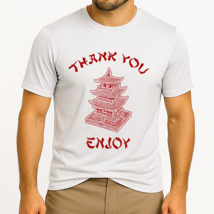 Chinese Takeout Food Thank You Box For Chef Asian Cuisine Cooling Performance Crew T-Shirt
