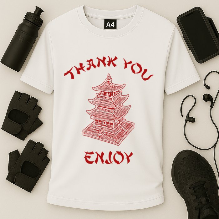 Chinese Takeout Food Thank You Box For Chef Asian Cuisine Cooling Performance Crew T-Shirt