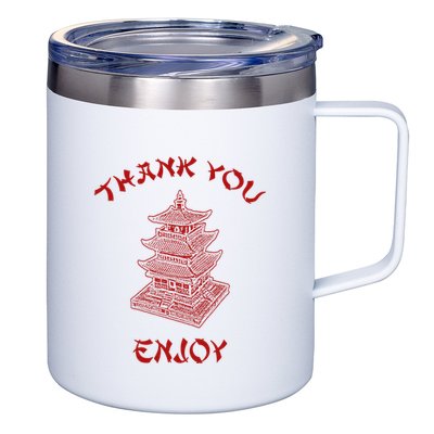 Chinese Takeout Food Thank You Box For Chef Asian Cuisine 12oz Stainless Steel Coffee Mug