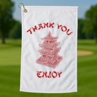 Chinese Takeout Food Thank You Box For Chef Asian Cuisine Golf Towel