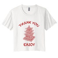 Chinese Takeout Food Thank You Box For Chef Asian Cuisine Women's Crop Top Tee