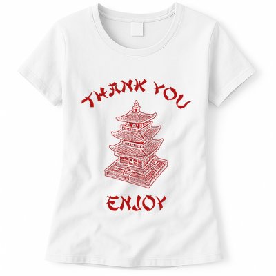 Chinese Takeout Food Thank You Box For Chef Asian Cuisine Womens T-Shirt