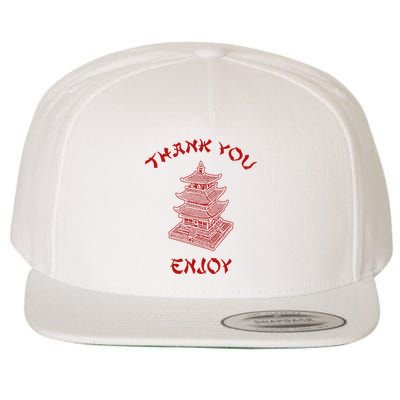 Chinese Takeout Food Thank You Box For Chef Asian Cuisine Wool Snapback Cap