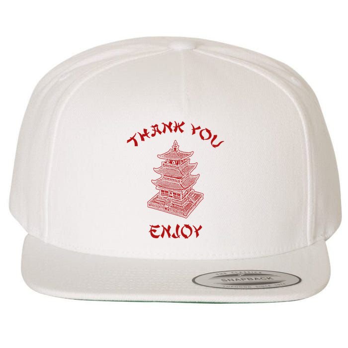 Chinese Takeout Food Thank You Box For Chef Asian Cuisine Wool Snapback Cap