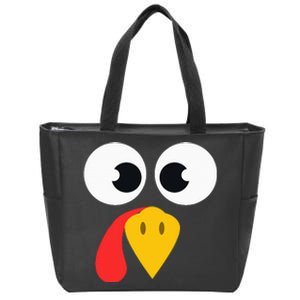 Cute Turkey Face Matching Family Costume Thanksgiving Day Zip Tote Bag