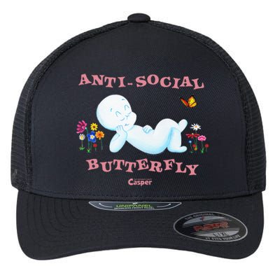 Casper the Friendly Ghost Anti-Social Butterfly Flexfit Unipanel Trucker Cap