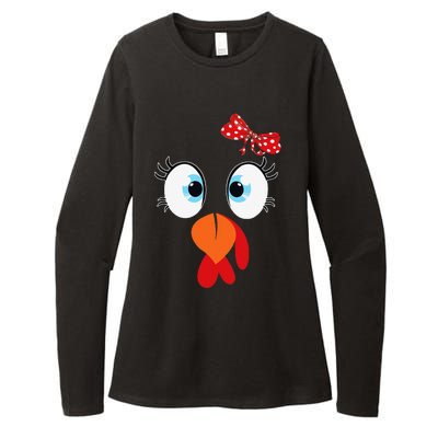 Cute Turkey Face Thanksgiving Im Thankful Family Costume Womens CVC Long Sleeve Shirt