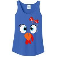 Cute Turkey Face Thanksgiving Im Thankful Family Costume Ladies Essential Tank