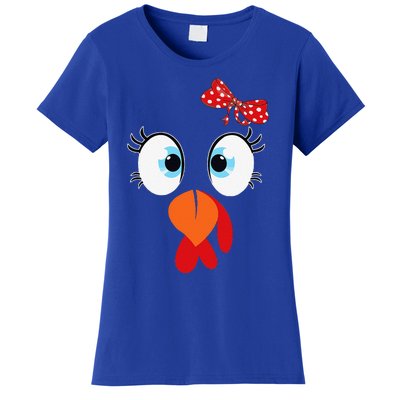 Cute Turkey Face Thanksgiving Im Thankful Family Costume Women's T-Shirt