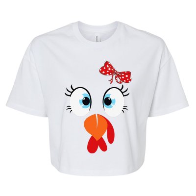 Cute Turkey Face Thanksgiving Im Thankful Family Costume Bella+Canvas Jersey Crop Tee