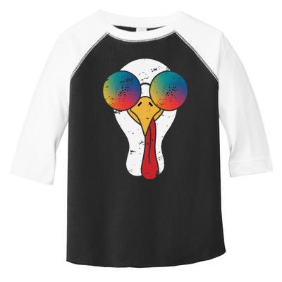 Cool Turkey Face Graphic Sunglasses Thanksgiving Toddler Fine Jersey T-Shirt