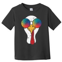 Cool Turkey Face Graphic Sunglasses Thanksgiving Toddler T-Shirt