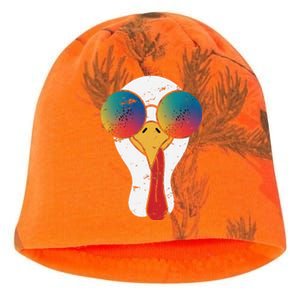 Cool Turkey Face Graphic Sunglasses Thanksgiving Kati - Camo Knit Beanie