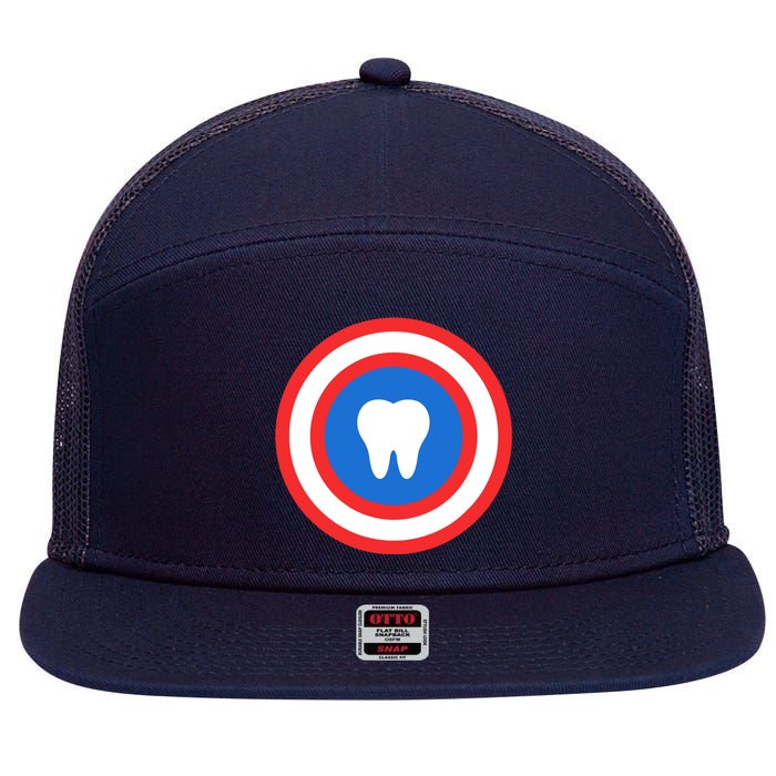 Captain Tooth Funny Dentistry Dentist 7 Panel Mesh Trucker Snapback Hat