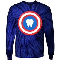 Captain Tooth Funny Dentistry Dentist Tie-Dye Long Sleeve Shirt