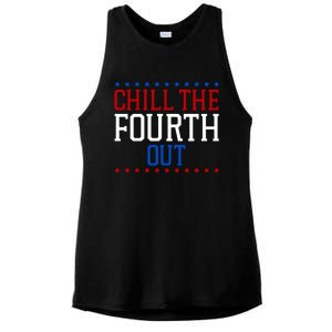 Chill The Fourth Out Funny 4th Of July Ladies PosiCharge Tri-Blend Wicking Tank