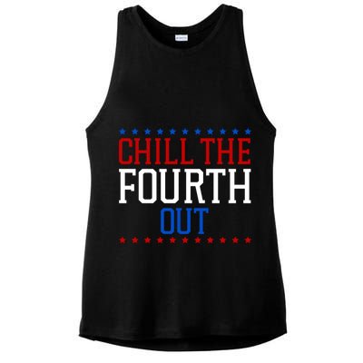 Chill The Fourth Out Funny 4th Of July Ladies PosiCharge Tri-Blend Wicking Tank