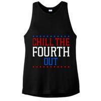 Chill The Fourth Out Funny 4th Of July Ladies PosiCharge Tri-Blend Wicking Tank